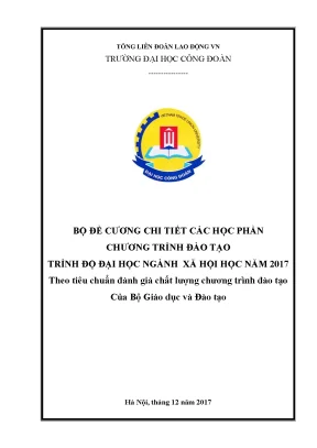 Luận văn thạc sĩ bộ đề cương chi tiết các học phần chương trình đào tạo trình độ đại học ngành xã hội học năm 2017