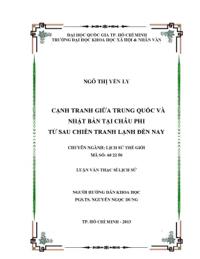 Cạnh tranh giữa trung quốc và nhật bản tại châu phi từ sau chiến tranh lạnh đến nay