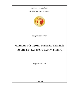 Luận văn phân loại đối tượng học để cải tiến chất lượng học tập trong đào tạo điện tử