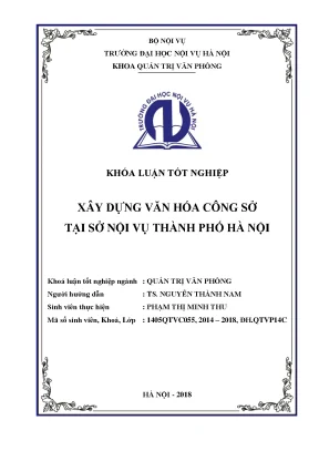 Luận văn xây dựng văn hóa công sở tại sở nôi vụ thành phố hà nội