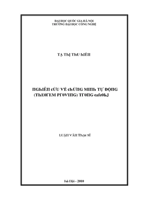 Luận văn nghiên cứu về chứng minh tự động theorem proving trong cafeobj
