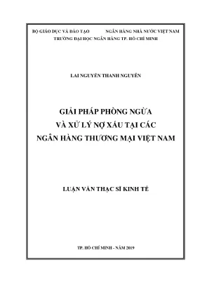 Luận văn giải pháp phòng ngừa và xử lý nợ xấu tại các ngân hàng thương mại việt nam