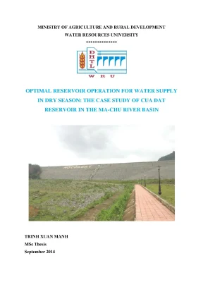 Luận văn optimal reservoir operation for water supply in dry season the case study of cua dat reservoir in the ma chu river basin