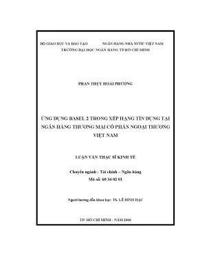 Luận văn ứng dụng basel 2 trong xếp hạng tín dụng tại ngân hàng thương mại cổ phần ngoại thương việt nam