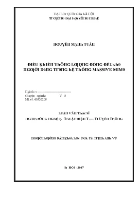 Luận văn điều khiển thông lượng đồng đều cho người dùng trong hệ thống massive mimo
