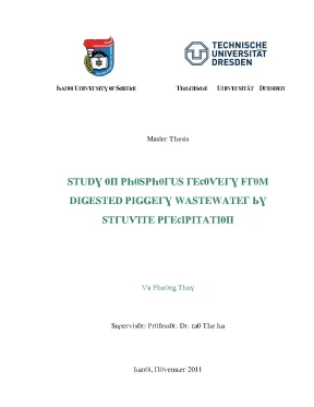 Luận văn thạc sĩ study on phosphorus recovery from digested piggery wastewater by struvite precipitation vnu lvts08w