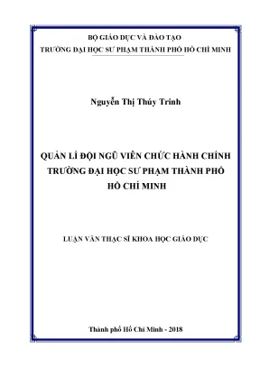 Luận văn quản lí đội ngũ viên chức hành chính trường đại học sư phạm thành phố hồ chí minh