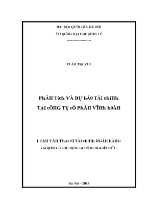 Luận văn phân tích và dự báo tài chính tại công ty cổ phần vĩnh hoàn