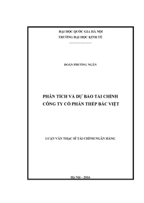 Luận văn ths phân tích và dự báo tài chính công ty cổ phần thép bắc việt