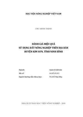 Luận văn đánh giá hiệu quả sử dụng đất nông nghiệp trên địa bàn huyện kim sơn tỉnh ninh bình