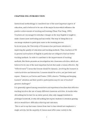 What makes a lesson effective an investigation into classroom activities