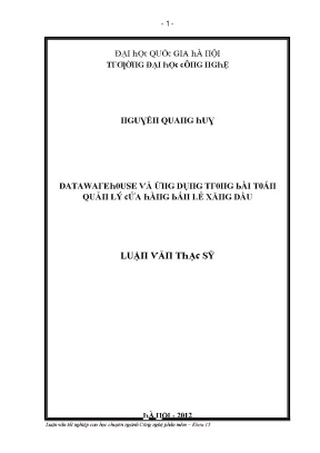 Luận văn datawarehouse và ứng dụng trong bài toán quản lý cửa hàng bán lẻ xăng dầu