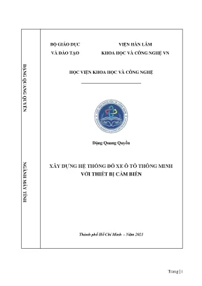 Luận văn xậy dựng hệ thống đỗ xe ô tô thông minh với thiết bị cảm biến