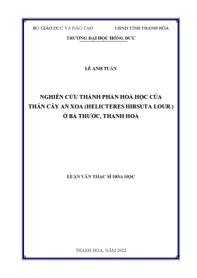 Nghiên cứu thành phần hoá học của thân cây an xoa helicteres hirsuta lour ở bá thước thanh hoá