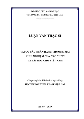 Luận văn tái cơ cấu ngân hàng thương mại kinh nghiệm của các nước và bài học cho việt nam