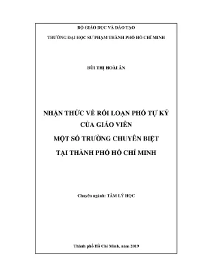Luận văn nhận thức về rối loạn phổ tự kỷ của giáo viên một số trường chuyên biệt tại thành phố hồ chí minh