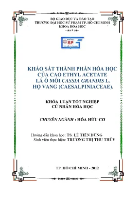 Luận văn khảo sát thành phần hóa học cao ethyl acetate lá ô môi cassia grandis l họ vàng caesalpiniaceae