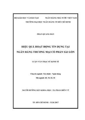 Tài liệu hiệu quả hoạt động tín dụng tại ngân hàng thương mại cổ phần sài gòn