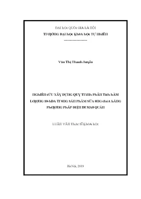 Luận văn thạc sĩ nghiên cứu xây dựng quy trình phân tích hàm lượng 10 hda trong sản phẩm sữa ong chúa bằng phương pháp điện di mao quản vnu lvts08w