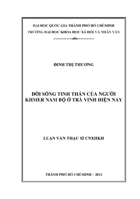 Đời sống tinh thần của người khmer nam bộ ở trà vinh hiện nay