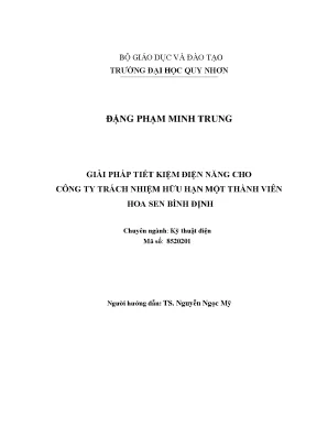 Luận văn giải pháp tiết kiệm điện năng cho công ty trách nhiệm hữu hạn một thành viên hoa sen bình định