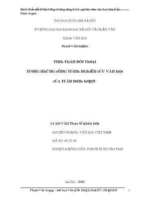 Luận văn thạc sĩ tinh thần đối thoại trong những công trình nghiên cứu văn học của trần đình hượu