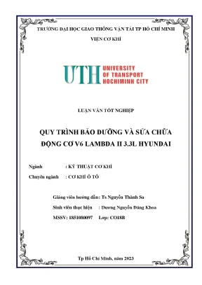 Quy trình bảo dưỡng và sửa chữa động cơ v6 lambda ii 3 3l huyndai