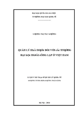 Luận văn quản lý nhà nướcđối với các trường đại học ngoài công lập ở việt nam
