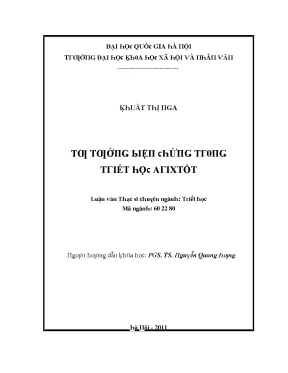 Luận văn thạc sĩ tư tưởng biện chứng trong triết học của aritxtốt