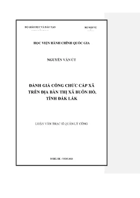 Luận văn đánh giá công chức cấp xã trên địa bàn thị xã buôn hồ tỉnh đắk lắk