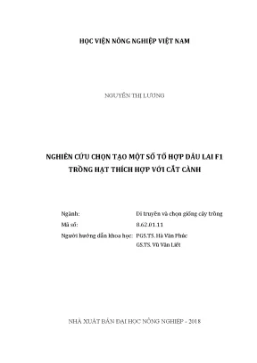 Luận văn nghiên cứu chọn tạo một số tổ hợp dâu lai f1 trồng hạt thích hợp với cắt cành
