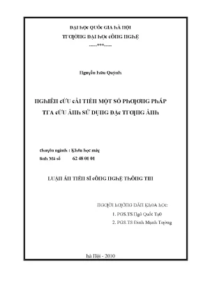 Luận văn nghiên cứu cải tiến một số phương pháp tra cứu ảnh sử dụng đặc trưng ảnh