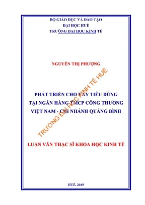 Luận văn phát triển cho vay tiêu dùng tại ngân hàng tmcp công thương việt nam chi nhánh quảng bình