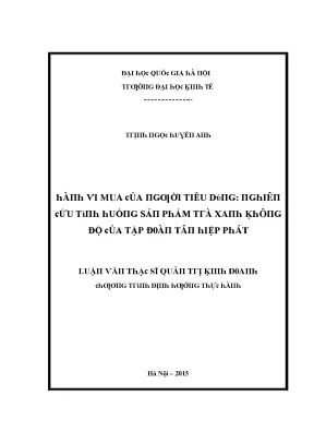 Luận văn hành vi mua của người tiêu dùng