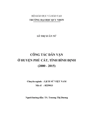 Luận văn công tác dân vận ở huyện phù cát tỉnh bình định 2000 2015