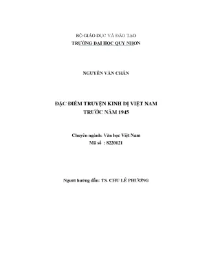 Luận văn đặc điểm truyện kinh dị việt nam trước năm 1945