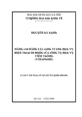 Luận văn nâng cao năng lực cạnh tranh dịch vụ điện thoại di động của công ty dịch vụ viễn thông vinaphone