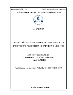 Luận văn định vị sản phẩm thẻ american express tại ngân hàng thương mại cổ phần ngoại thương việt nam