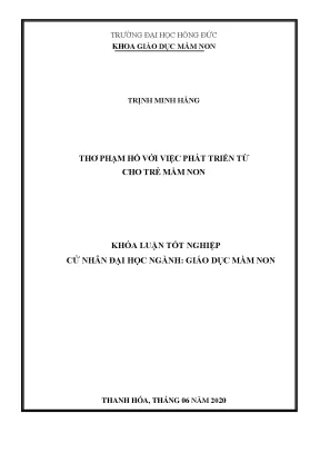 Thơ phạm hổ với việc phát triển từ cho trẻ mầm non