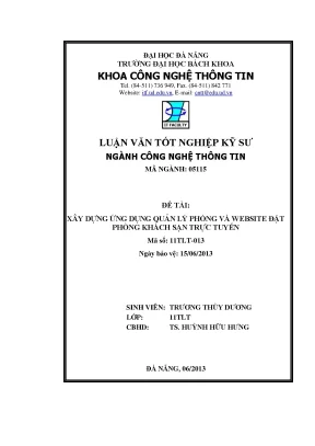 Luận văn xây dựng ứng dụng quản lí phòng và website đặt phòng khách sạn trực tuyến