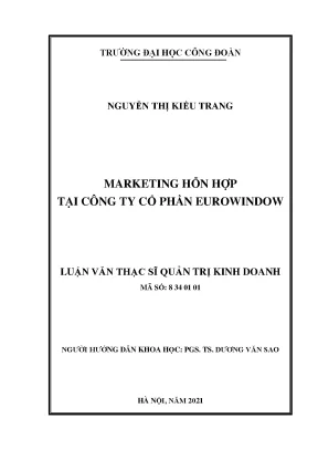 Luận văn thạc sĩ marketing hỗn hợp tại công ty cổ phần eurowindow