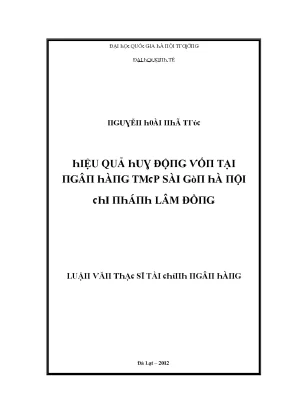 Luận văn hiệu quả huy động vốn tại ngân hàng tmcp sài gòn hà nội chi nhánh lâm đồng