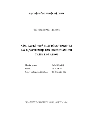 Luận văn nâng cao kết quả hoạt động thanh tra xây dựng trên địa bàn huyện thanh trì thành phố hà nội