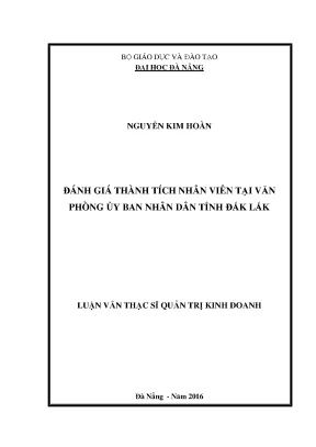 Luận văn đánh giá thành tích nhân viên tại văn phòng ủy ban nhân dán tỉnh đăk lăk
