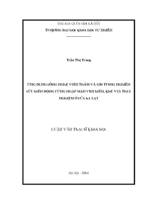 Luận văn thạc sĩ ứng dụng công nghệ viễn thám và gis trong nghiên cứu biến động rừng ngập mặn ven biển khu vực thực nghiệm ở cửa ba lạt vnu lvts08w