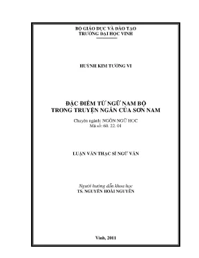 Luận văn đặc điểm từ ngữ nam bộ trong truyện ngắn của sơn nam