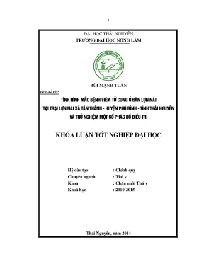 Luận văn tình hình mắc bệnh viêm tử cung ở đàn lợn nái tại trại lợn nái xã tân thành huyện phú bình tỉnh thái nguyên và thử nghiệm một số phác đồ điều trị bệnh