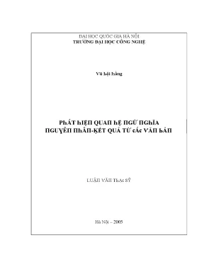 Luận văn phát hiện quan hệ ngữ nghĩa nguyên nhân kết quả từ các văn bản