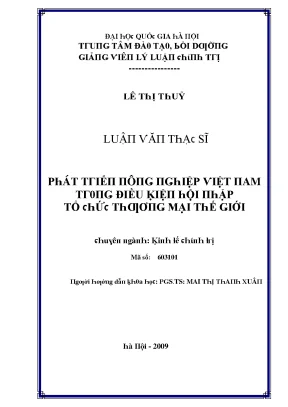 Luận văn phát triển nông nghiệp việt nam trong điều kiện hội nhập tổ chức thương mại thế giới