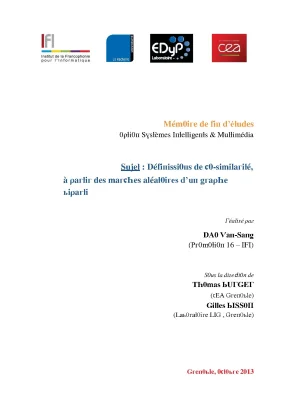Luận văn dèinissions de co similarité à partir des marches aléatoires dun graphe biparti